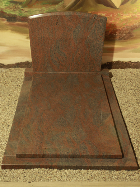 Granieten grafmonument staander met rand en afdekplaat