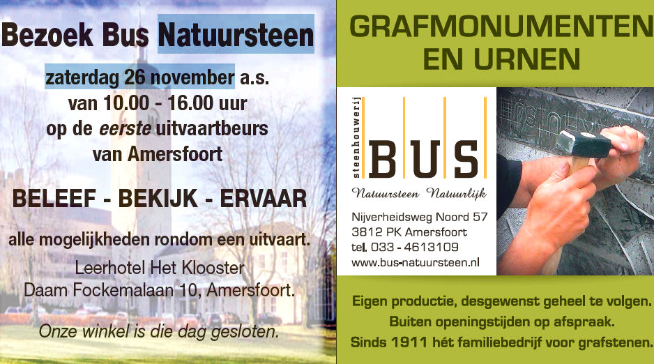 Bus Natuursteen B.V. | Uitvaartbeurs